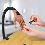 Practice Hand Model for Nail Art Training and Display Manicure with false nails - Front View