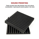 40pcs Studio Acoustic Foam Sound Absorbtion Proofing Panels Tiles Wedge 30X30CM - Rear View