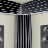 20pcs Studio Acoustic Foam Corner Bass Trap Sound Absorption Treatment Proofing - Front View