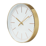 Modern Wall Clock Silent Non-Ticking Quartz Battery Operated Gold - Top-Down View