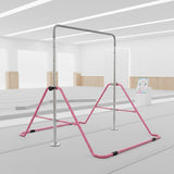 Kids Gymnastics Bars Training Horizontal Bar Monkey Kip Bar Pink - Front View