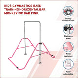 Kids Gymnastics Bars Training Horizontal Bar Monkey Kip Bar Pink - Side View