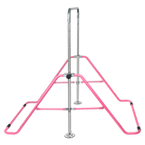 Kids Gymnastics Bars Training Horizontal Bar Monkey Kip Bar Pink - Rear View