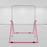 Kids Gymnastics Bars Training Horizontal Bar Monkey Kip Bar Pink - Close-Up Angle