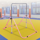 Kids Gymnastics Bars Training Horizontal Bar Monkey Kip Bar Pink - Front View