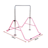 Kids Gymnastics Bars Training Horizontal Bar Monkey Kip Bar Pink - Low Angle