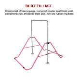 Kids Gymnastics Bars Training Horizontal Bar Monkey Kip Bar Pink - Close-Up Angle