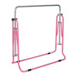 Kids Gymnastics Bars Training Horizontal Bar Monkey Kip Bar Pink - Rear View