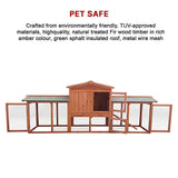 Rabbit Hutch Hutches Large Metal Run Wooden Cage Chicken Coop Guinea Pig - Close-Up Angle