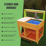 Childrens Outdoor Play Mud Kitchen Sand Pit with Display Shelf - Extra Image