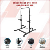 Bench Press Gym Rack and Chin Up Bar - Side View
