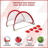 Portable Kids Soccer Goal Set with Cones - Side View