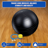75cm Static Strength Exercise Stability Ball with Pump - Low Angle