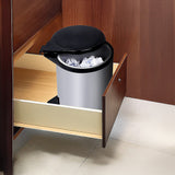 Kitchen Swing Pull Out Bin Stainless Steel Garbage Rubbish Waste Trash Can 14L - Front View