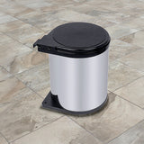 Kitchen Swing Pull Out Bin Stainless Steel Garbage Rubbish Waste Trash Can 14L - Rear View