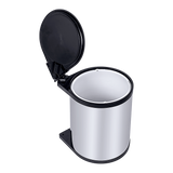 Kitchen Swing Pull Out Bin Stainless Steel Garbage Rubbish Waste Trash Can 14L - Low Angle
