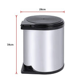 Kitchen Swing Pull Out Bin Stainless Steel Garbage Rubbish Waste Trash Can 14L - Extra Image