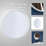 80cm Round Wall Mirror Bathroom Makeup Mirror by Della Francesca - Low Angle