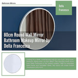 80cm Round Wall Mirror Bathroom Makeup Mirror by Della Francesca - Extra Image