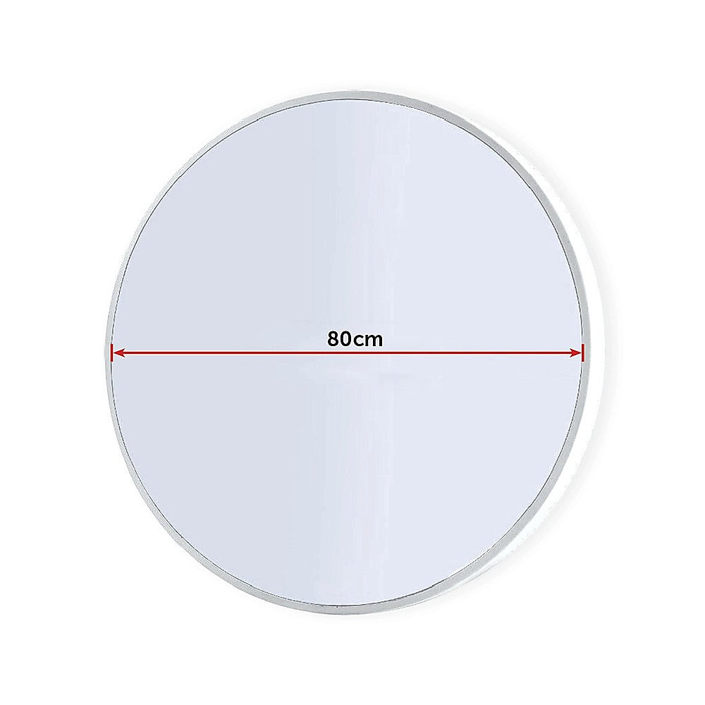 80cm Round Wall Mirror Bathroom Makeup Mirror by Della Francesca