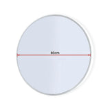 80cm Round Wall Mirror Bathroom Makeup Mirror by Della Francesca - Close-Up Angle