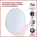 90cm Round Wall Mirror Bathroom Makeup Mirror by Della Francesca - Side View