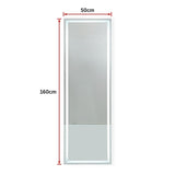 LED Full Length Mirror Standing Floor Makeup Wall Light Mirror 1.6M - Low Angle