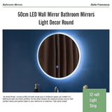 50cm LED Wall Mirror Bathroom Mirrors Light Decor Round - Extra Image