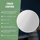 70cm LED Wall Mirror Bathroom Mirrors Light Decor Round - Extra Image