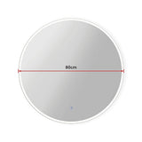 80cm LED Wall Mirror Bathroom Mirrors Light Decor Round