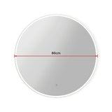 80cm LED Wall Mirror Bathroom Mirrors Light Decor Round - Extra Image