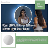 80cm LED Wall Mirror Bathroom Mirrors Light Decor Round - Low Angle