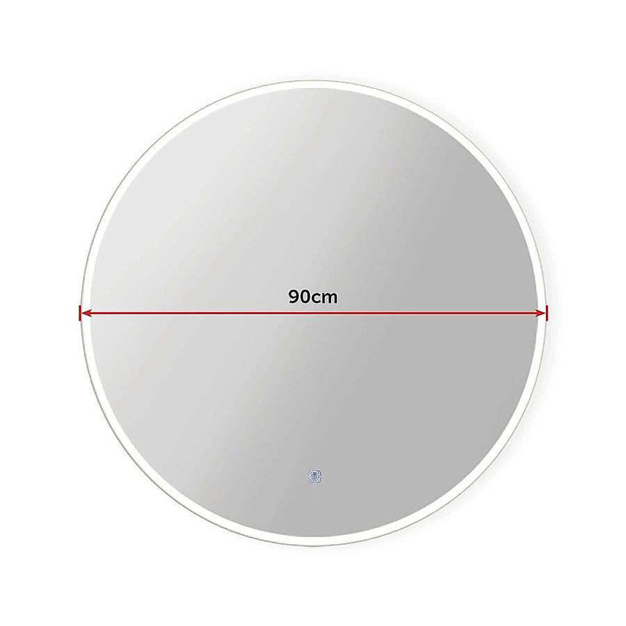 90cm LED Wall Mirror Bathroom Mirrors Light Decor Round