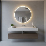 90cm LED Wall Mirror Bathroom Mirrors Light Decor Round - 45-Degree Angle