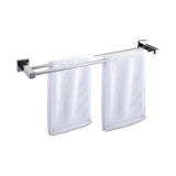 Double Classic Chrome Towel Bar Rail Bathroom - Close-Up Angle