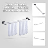 Double Classic Chrome Towel Bar Rail Bathroom