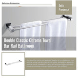 Double Classic Chrome Towel Bar Rail Bathroom