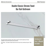 Double Classic Chrome Towel Bar Rail Bathroom - Extra Image