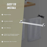 Double Classic Chrome Towel Bar Rail Bathroom