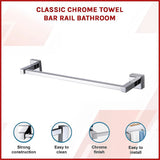 Classic Chrome Towel Bar Rail Bathroom - Side View