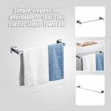 Classic Chrome Towel Bar Rail Bathroom - Close-Up Angle