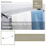 Classic Chrome Towel Bar Rail Bathroom - Low Angle