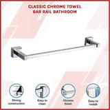 Classic Chrome Towel Bar Rail Bathroom - Side View