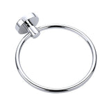 Classic Chrome Towel Bar Rail Ring Bathroom - Top-Down View