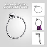 Classic Chrome Towel Bar Rail Ring Bathroom - Low Angle