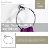 Classic Chrome Towel Bar Rail Ring Bathroom - Extra Image