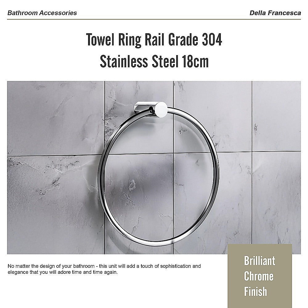 Towel Ring Rail Grade 304 Stainless Steel 18cm