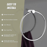 Towel Ring Rail Grade 304 Stainless Steel 18cm - Extra Image