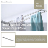 Double Towel Rail Grade 304 Stainless Steel 620mm - Extra Image