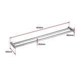 Double Towel Rail Grade 304 Stainless Steel 620mm - Extra Image